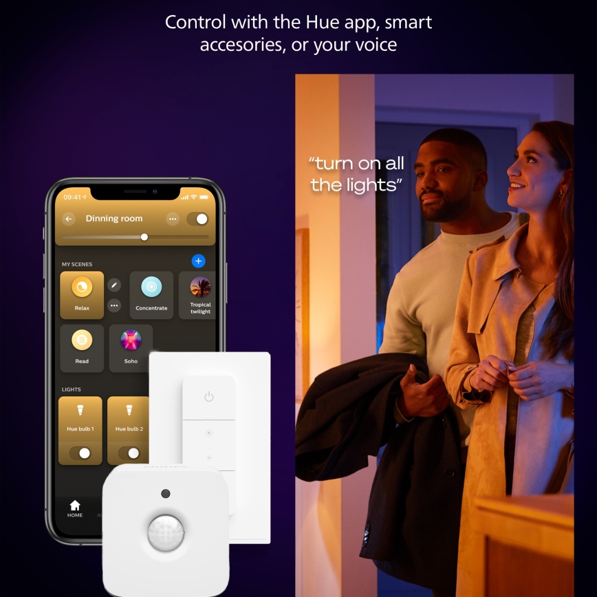 Philips - stmievateľné LED stropné svietidlo Hue AURELLE LED/39W/230V 2200-6500K 60x60 cm čierne