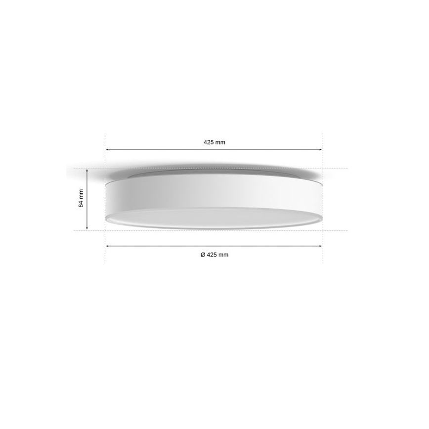 Philips - LED Stmievateľné stropné svietidlo Hue LED/33,5W/230V 2200-6500K pr. 425 mm biela + diaľkové ovládanie