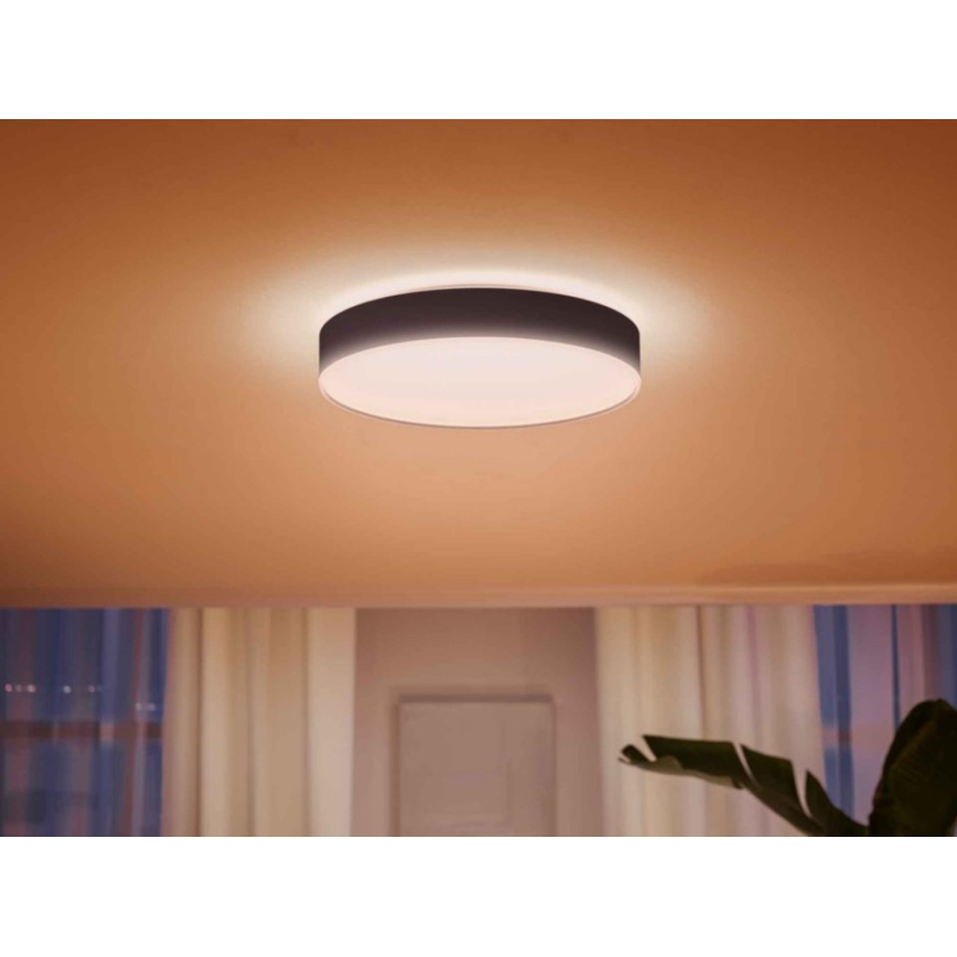 Philips - stmievateľné LED stropné svietidlo Hue LED/33,5W/230V 2200-6500K pr. 425 mm čierne + diaľkové ovládanie