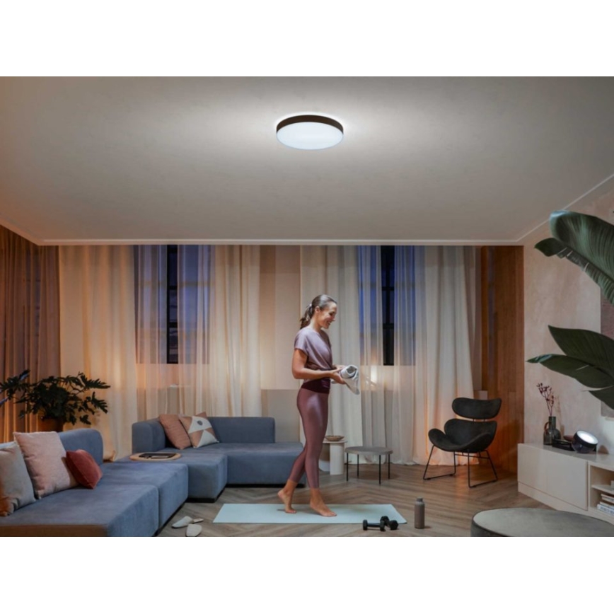 Philips - stmievateľné LED stropné svietidlo Hue LED/33,5W/230V 2200-6500K pr. 425 mm čierne + diaľkové ovládanie