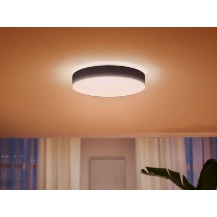 Philips - LED Stmievateľné stropné svietidlo Hue LED/33,5W/230V 2200-6500K pr. 425 mm čierna + diaľkové ovládanie