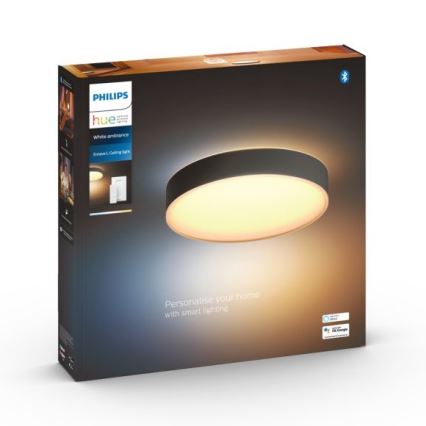 Philips - LED Stmievateľné stropné svietidlo Hue LED/33,5W/230V 2200-6500K pr. 425 mm čierna + diaľkové ovládanie