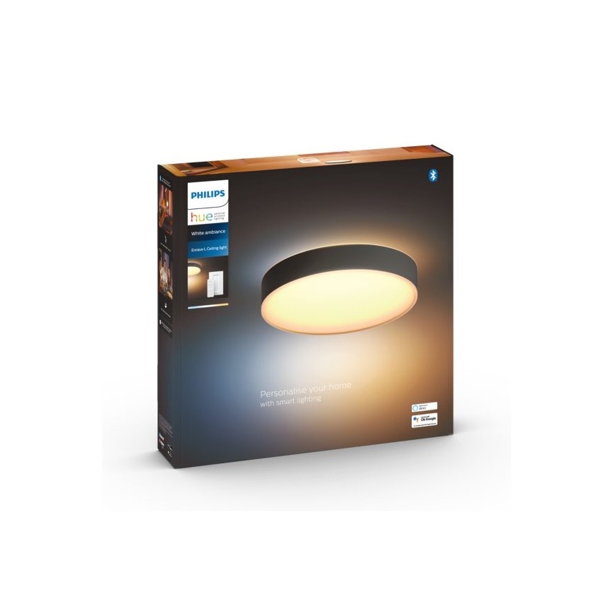 Philips - LED Stmievateľné stropné svietidlo Hue LED/33,5W/230V 2200-6500K pr. 425 mm čierna + diaľkové ovládanie