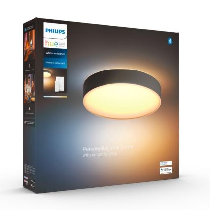 Philips - LED Stmievateľné stropné svietidlo Hue LED/19,2W/230V 2200-6500K pr. 381 mm čierne + diaľkové ovládanie