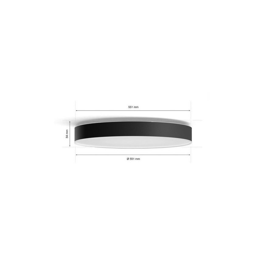 Philips - LED Stmievateľné stropné svietidlo Hue LED/48W/230V 2200-6500K pr. 551 mm čierna + diaľkové ovládanie