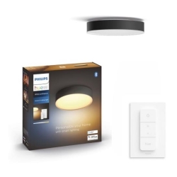 Philips - LED Stmievateľné stropné svietidlo Hue LED/9,6W/230V 2200-6500K pr. 261 mm čierna + diaľkové ovládanie