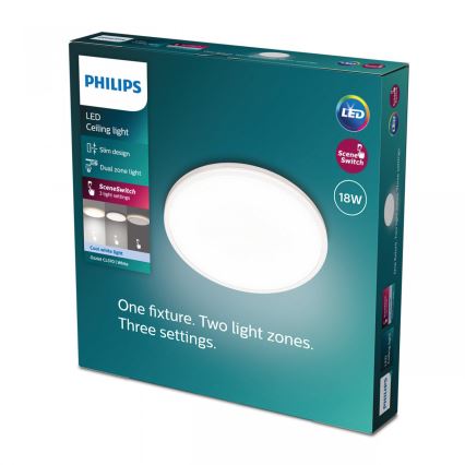 Philips - LED Stmievateľné stropné svietidlo SCENE SWITCH LED/18W/230V pr. 30 cm 4000K biela