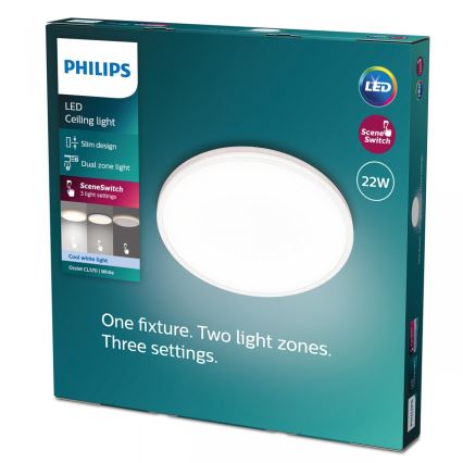 Philips - LED Stmievateľné stropné svietidlo SCENE SWITCH LED/22W/230V pr. 40 cm 4000K biela