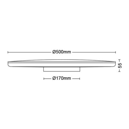 Philips - LED Stmievateľné stropné svietidlo SCENE SWITCH LED/36W/230V pr. 50 cm 2700K čierna