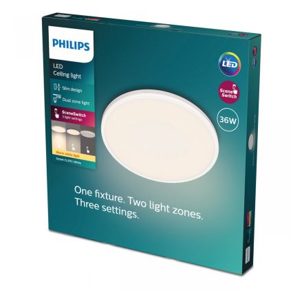 Philips - LED Stmievateľné stropné svietidlo SCENE SWITCH LED/36W/230V pr. 50 cm 2700K biela