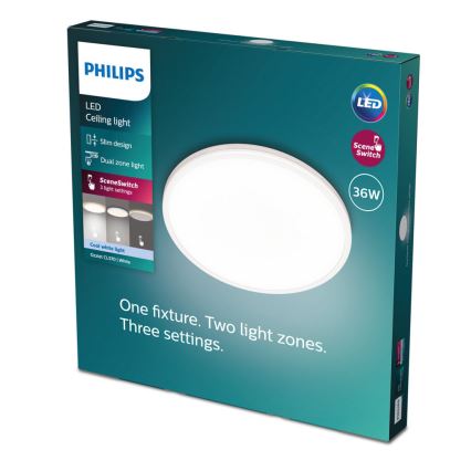 Philips - LED Stmievateľné stropné svietidlo SCENE SWITCH LED/36W/230V pr. 50 cm 4000K biela