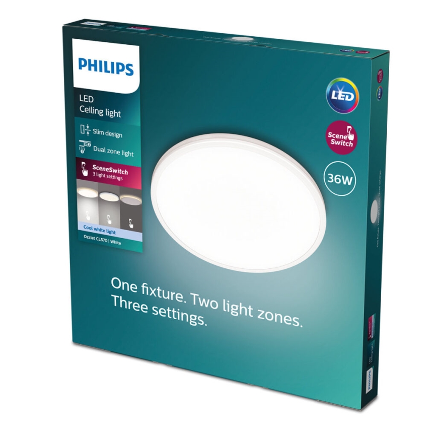 Philips - LED Stmievateľné stropné svietidlo SCENE SWITCH LED/36W/230V pr. 50 cm 4000K biela