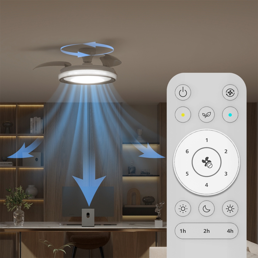 Philips - Stmievateľné LED stropné svietidlo s ventilátorom BLISS LED/35W/230V biela + diaľkové ovládanie