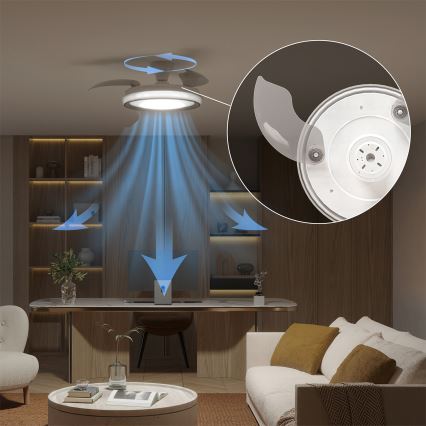 Philips - Stmievateľné LED stropné svietidlo s ventilátorom BLISS LED/35W/230V biela + diaľkové ovládanie