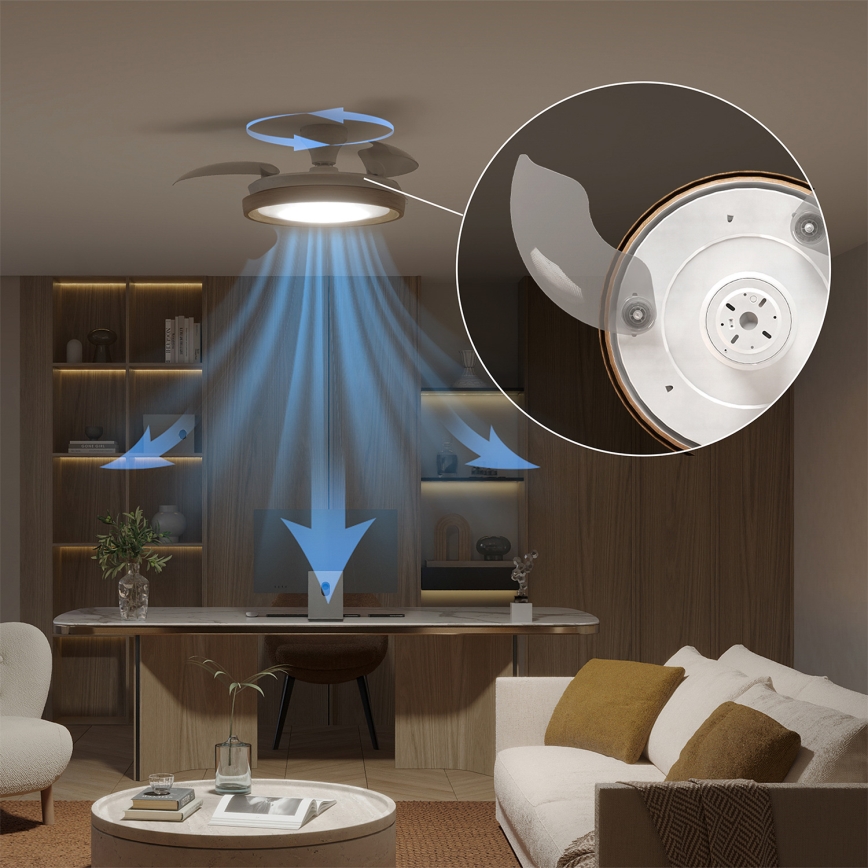 Philips - LED stmievateľné stropné svietidlo s ventilátorom BLISS LED/35W/230V hnedé + diaľkové ovládanie