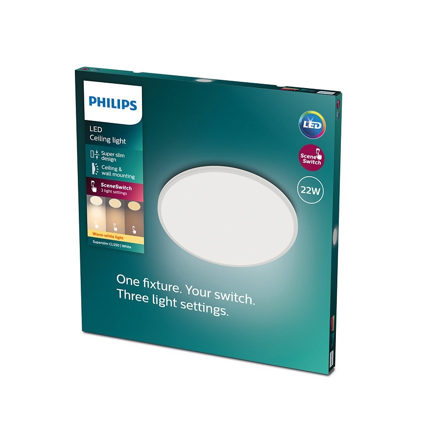 Philips - LED Stmievateľné stropné svietidlo SCENE SWITCH LED/22W/230V