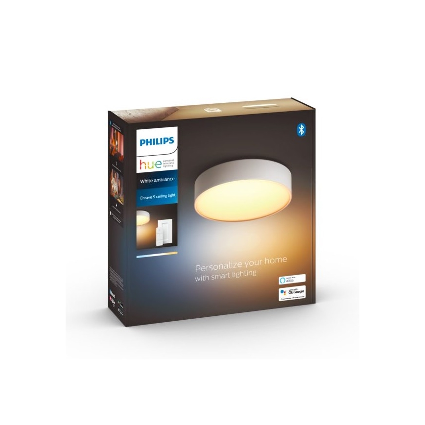 Philips - LED Stmievateľné stropné svietidlo Hue LED/9,6W/230V 2200–6500K pr. 261 mm biela + diaľkové ovládanie