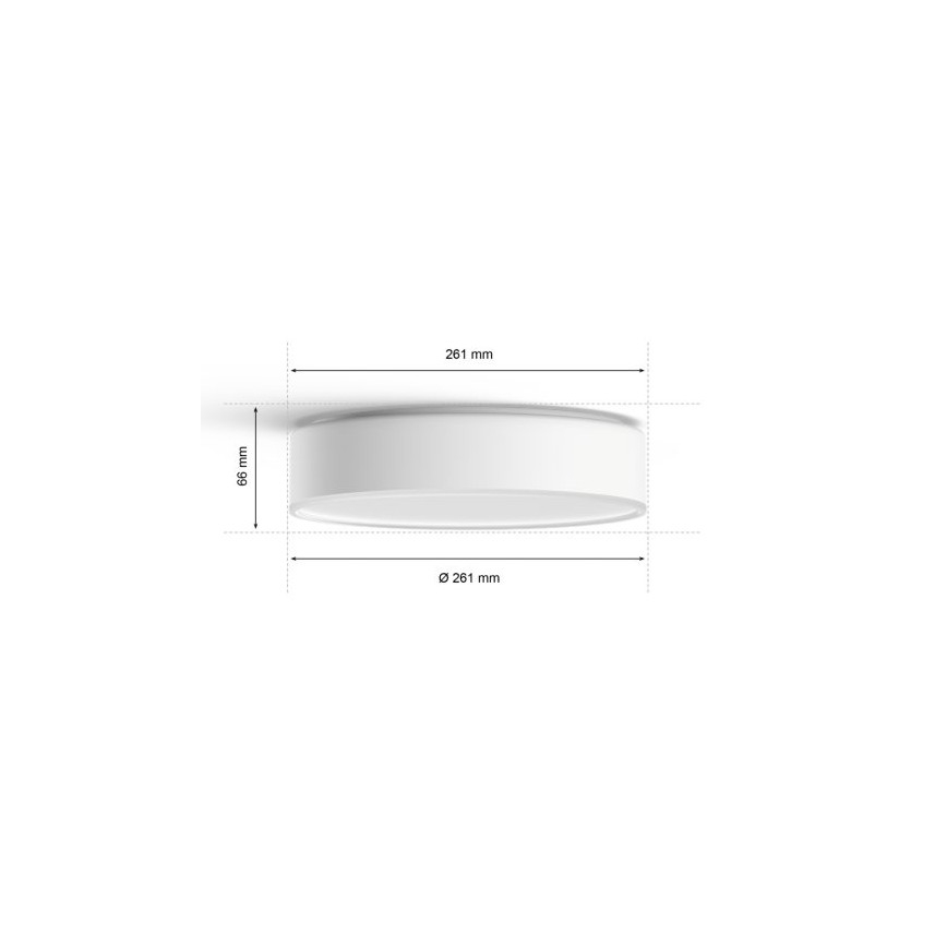 Philips - LED Stmievateľné stropné svietidlo Hue LED/9,6W/230V 2200–6500K pr. 261 mm biela + diaľkové ovládanie