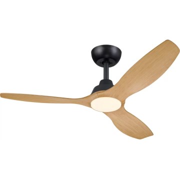 Philips - LED stmievateľný stropný ventilátor OLAS LED/24W/230V priemer 132 cm čierna/hnedá + diaľkové ovládanie