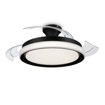 Philips-LED Stropné svietidlo s ventilátorom BLISS LED/35W/230V 5500/4000/2700K čierna + diaľkové ovládanie