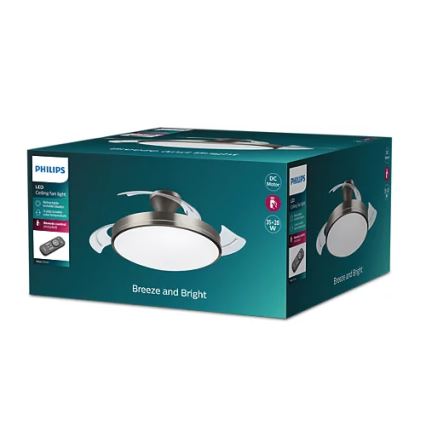 Philips - LED Stropné svietidlo s ventilátorom BLISS LED/35W/230V 5500/4000/2700K niklové + diaľkové ovládanie
