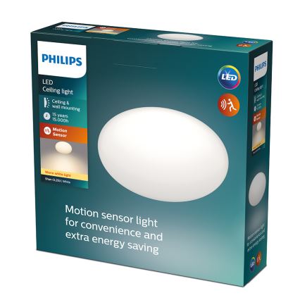 Philips - LED Stropné svietidlo so senzorom 1xLED/12W/230V 2700K