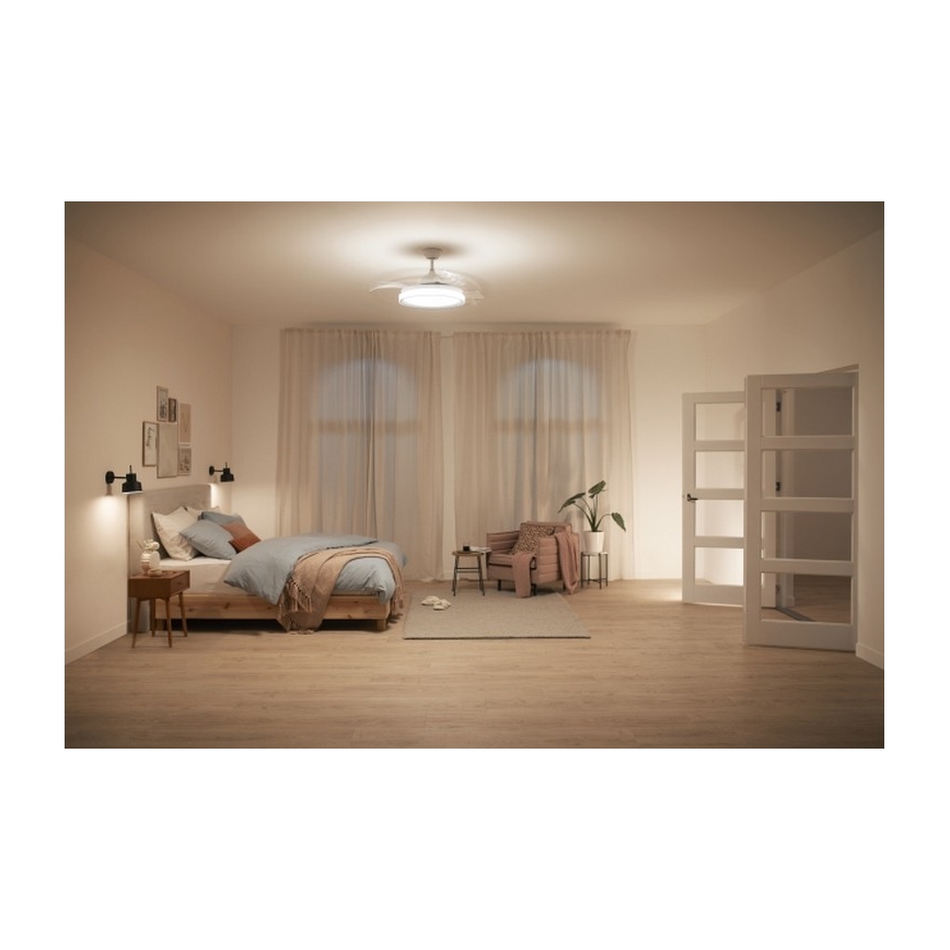 Philips - LED Stropný ventilátor LED/35W/230V 5500/4000/2700K biela + diaľkové ovládanie