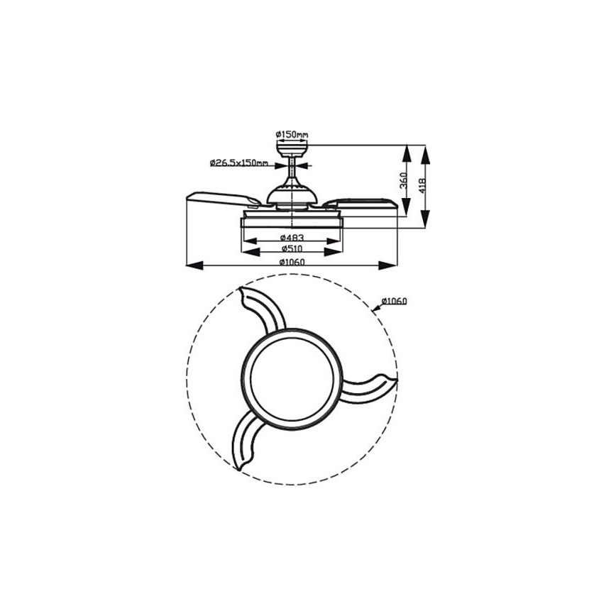 Philips - LED Stropný ventilátor LED/35W/230V 5500/4000/2700K biela + diaľkové ovládanie