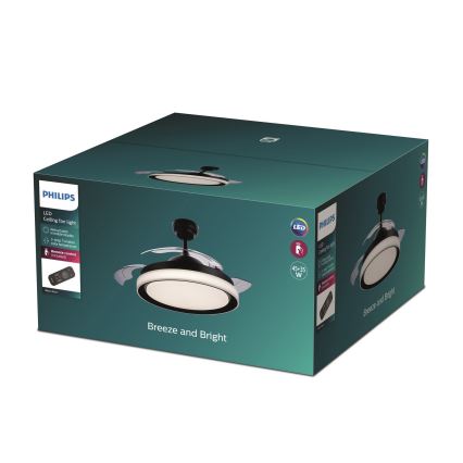 Philips - LED Stropný ventilátor   LED/35W/230V 5500/4000/2700K čierna + diaľkové ovládanie