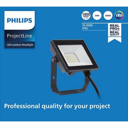 Philips - LED Vonkajší reflektor PROJECTLINE LED/20W/230V IP65 3000K