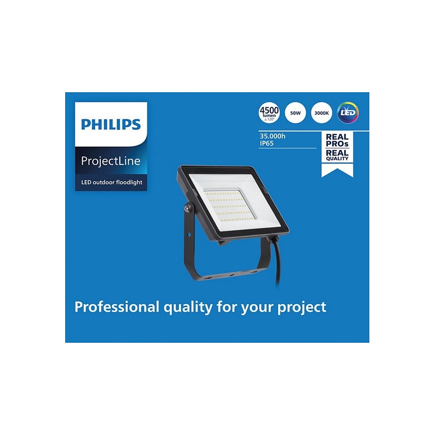 Philips - LED Vonkajší reflektor PROJECTLINE LED/50W/230V IP65 3000K