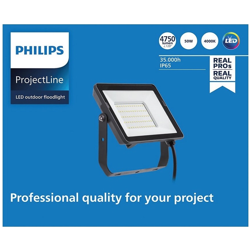 Philips - LED Vonkajší reflektor PROJECTLINE LED/50W/230V IP65 4000K
