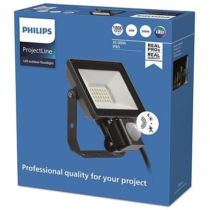 Philips - LED Vonkajší reflektor so senzorom PROJECTLINE LED/20W/230V IP65 3000K