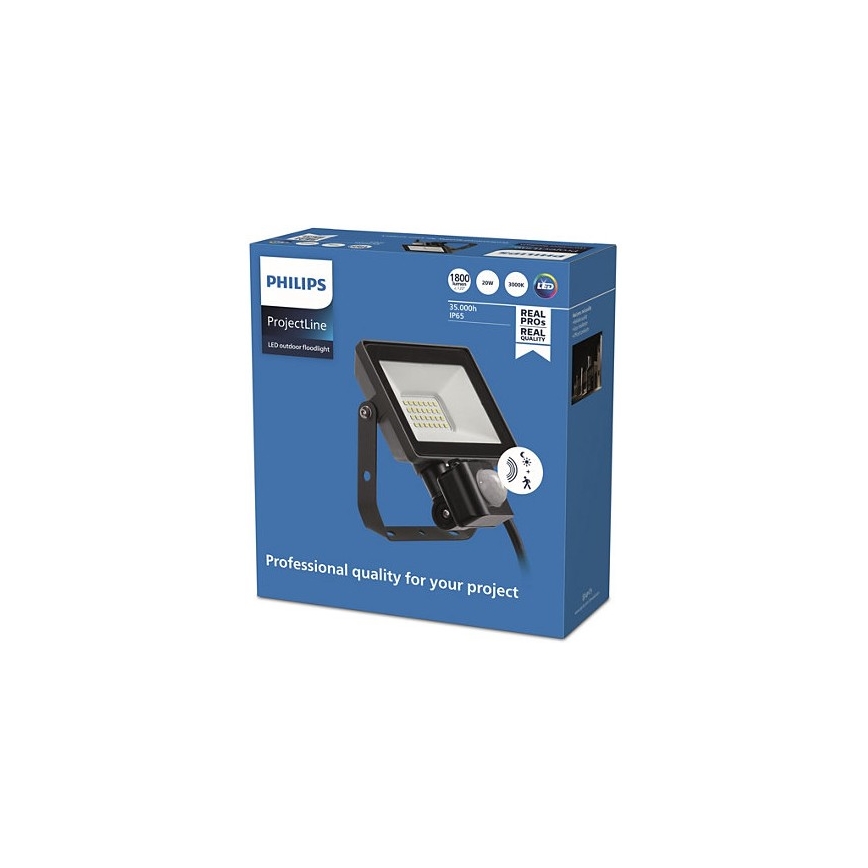 Philips - LED Vonkajší reflektor so senzorom PROJECTLINE LED/20W/230V IP65 3000K