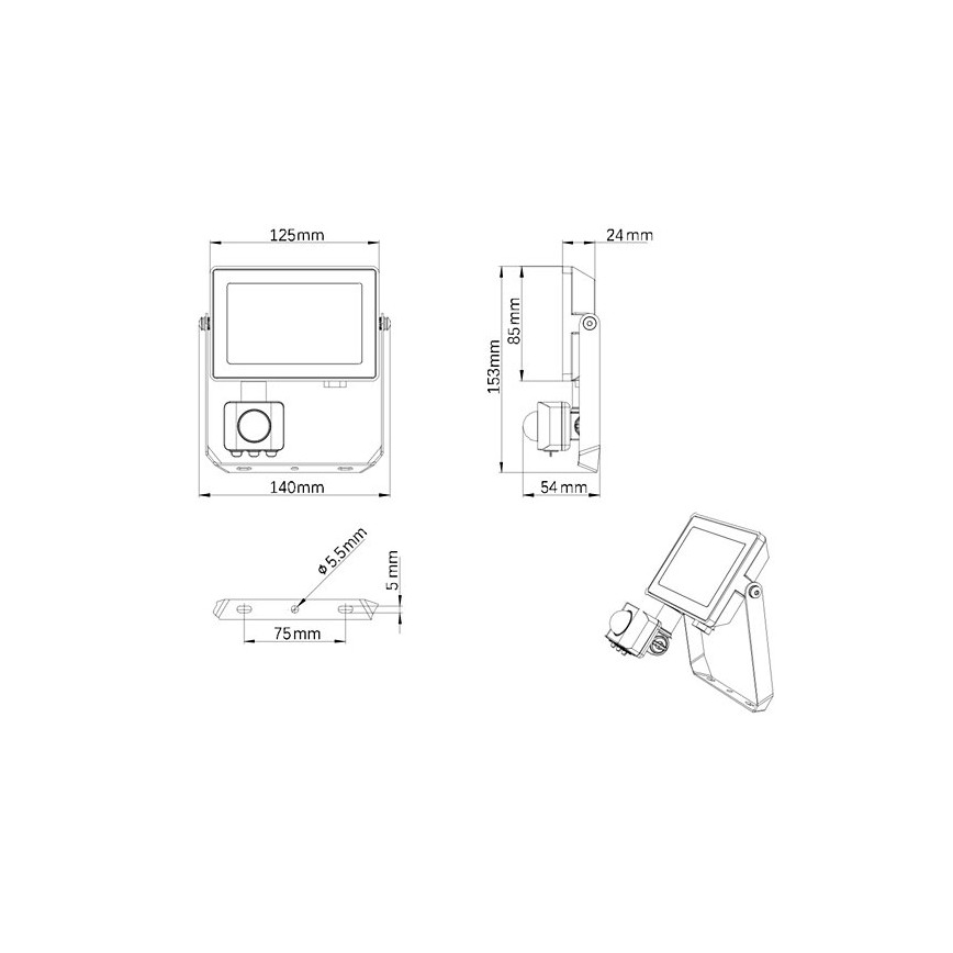 Philips - LED Vonkajší reflektor so senzorom PROJECTLINE LED/20W/230V IP65 3000K