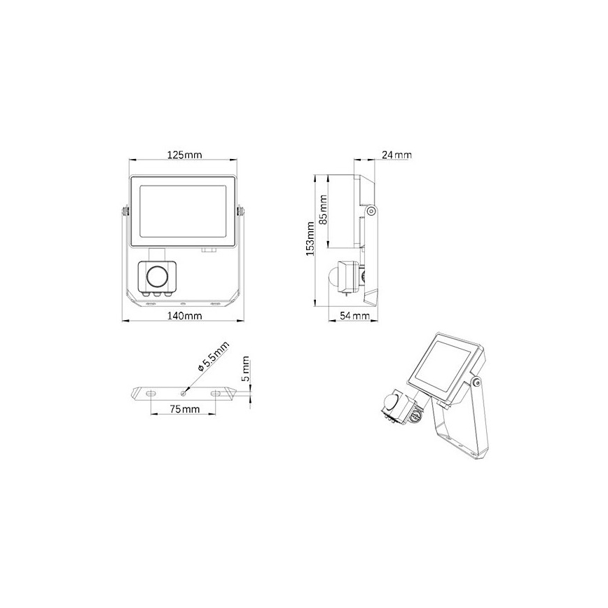Philips - LED Vonkajší reflektor so senzorom PROJECTLINE LED/20W/230V IP65 4000K