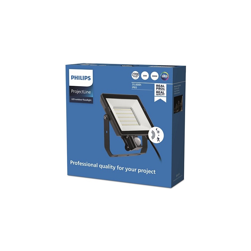 Philips - LED Vonkajší reflektor so senzorom PROJECTLINE LED/30W/230V IP65 3000K