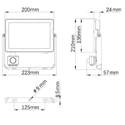 Philips - LED Vonkajší reflektor so senzorom PROJECTLINE LED/50W/230V IP65 3000K