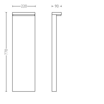 Philips - LED Vonkajšia lampa BUSTAN LED/3,8W/230V 77 cm IP44