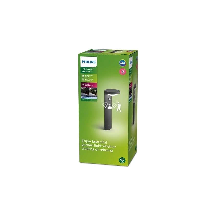 Philips - LED Vonkajšia lampa so senzorom LED/9W/230V 4000K IP44