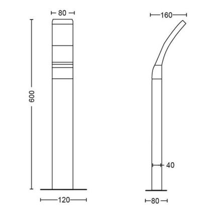 Philips - LED Vonkajšia lampa LED/12W/230V 2700K 60 cm IP44