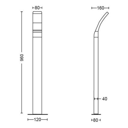 Philips - LED Vonkajšia lampa LED/12W/230V 2700K 96 cm IP44