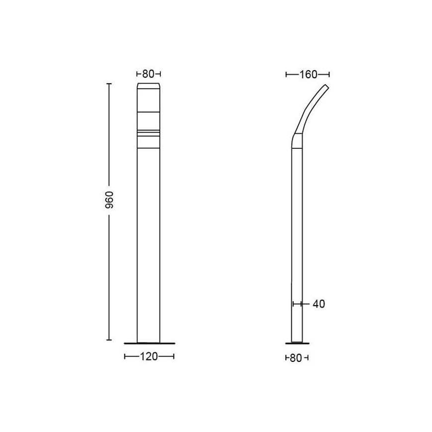 Philips - LED Vonkajšia lampa LED/12W/230V 2700K 96 cm IP44