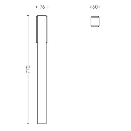 Philips - LED Vonkajšia lampa STRATOSPHERE LED/3,8W/230V 77 cm 2700K IP44