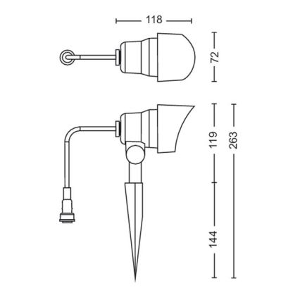 Philips - LED Vonkajšie bodové svietidlo LED/24W/230V 2700K IP44