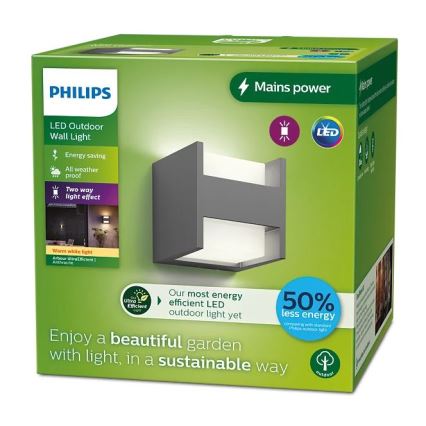Philips - LED Vonkajšie nástenné svietidlo ARBOUR LED/3,8W/230V 2700K IP44