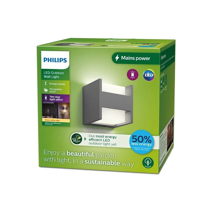 Philips - LED Vonkajšie nástenné svietidlo ARBOUR LED/3,8W/230V 2700K IP44
