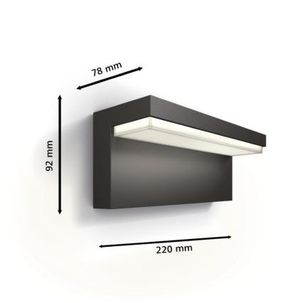 Philips - LED Vonkajšie nástenné svietidlo BUSTAN LED/3,8W/230V 2700K IP44