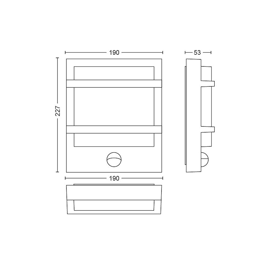 Philips - LED Vonkajšie nástenné svietidlo so senzorom PETRONIA LED/3,8W/230V IP44