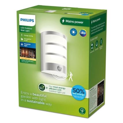 Philips - LED Vonkajšie nástenné svietidlo so senzorom PYTHON LED/3,8W/230V IP44